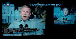 Photograph of George W. Bush Televised from New Orleans, � Gwendolyn 
Stewart 2009; All Rights Reserved