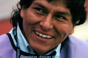 Peruvian Photographer Photographed at the 2008 APEC Summit in Lima,
Peru, by Gwendolyn Stewart, c. 2013; All Rights Reserved